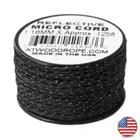38 m Black Reflectable - Micro Paracord 38 m Black Reflectable - Micro Paracord