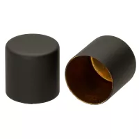 Black Silicone 10 mm Metal Cord End Caps