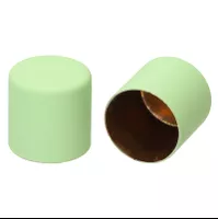 Green Silicone 10 mm Metal Cord End Caps