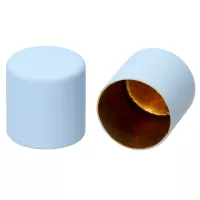Light Blue Silicone 10 mm Metal Cord End Caps