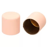 Pastel Pink Silicone 10 mm Metal Cord End Caps