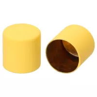 Yellow Silicone 10 mm Metal Cord End Caps
