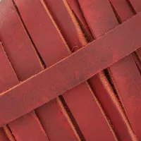 10 mm Red Greased Leather Band (Pull-Up Leather) per meter