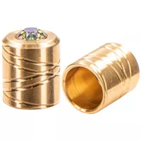 10mm 'Brass' Pro End Caps with Crystal Paradise Shine SWAROVSKI® Stone