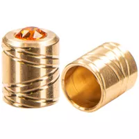 10mm 'Brass' Pro End Caps with Tangarine SWAROVSKI® Stone