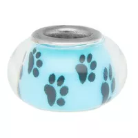 Dog Paw Acrylic Bead - Blue
