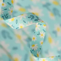 Woven Recycled Polyester strap Light Blue Flowers - 20 mm