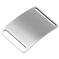 Stainless Steel - Rectangle Curved Name Tag  'Silver' - 50 mm