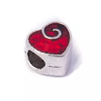 Metal bead Heart Red