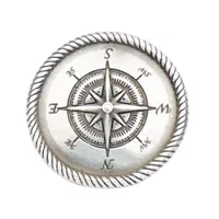Concho with Screw - Round Compass Silver - 29 mm