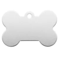 Aluminium Doge Bone Name Tag  'Silver' - 37 mm
