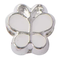 Metal bead Butterfly 'White'