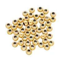 6 x 4,5mm - Set of 50 Plastic Beads Round - Gold