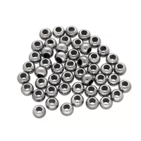 6 x 4,5mm - Set of 50 Plastic Beads Round - Gun Metal