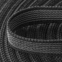 Textile Cotton Webbing 'Black' 20 mm With Rubber Tracers