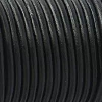 Black - HQ Leather Cord 5 mm
