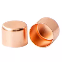 12 mm 'Rose Gold' Metal Cord End caps