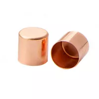 8 mm 'Rose Gold' XL Metal Cord End caps