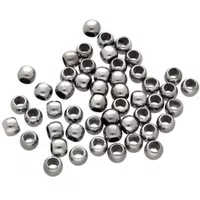 4,5mm - Set of 50 Plastic Beads Round - Gun Metal