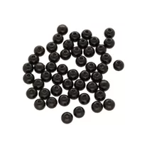 2mm - Set of 50 Plastic Beads Round - Black