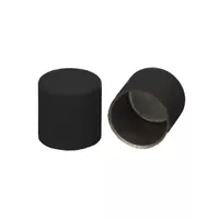 Black Silicone 6 mm Metal Cord End Caps
