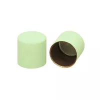 Green Silicone 6 mm Metal Cord End Caps
