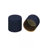 Navy Silicone 6 mm Metal Cord End Caps