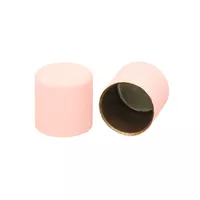 Pink Silicone 6 mm Metal Cord End Caps