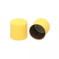 Yellow Silicone 6 mm Metal Cord End Caps