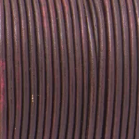 Aubergine 'NATURAL Dyed' - HQ Leather Cord 3 mm
