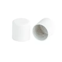 6 mm Milk White Metal Cord End caps