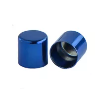 8 mm Blue Metal Cord End caps