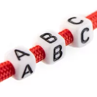 Letters & Numbers Beads White Plastic