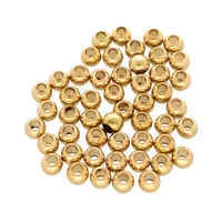 4 x 3,5mm - Set of 50 Brass Beads Round - Gold