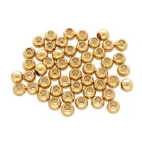 4mm - Set of 50 Plastic Beads Round - Gold