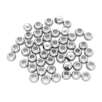 4mm - Set of 50 Plastic Beads Round - Silver