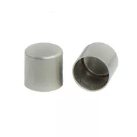 6 mm 'Pearl Nickel' Metal Cord End caps