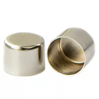 12 mm 'Nickel' Metal Cord End caps