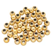 5 mm - Set of 50 Plastic Beads Round - Golden