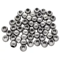 5 mm - Set of 50 Plastic Beads Round - Gun Metal