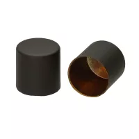 Black Silicone 8 mm Metal Cord End Caps