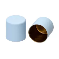 Light Blue Silicone 8 mm Metal Cord End Caps
