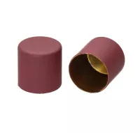 Maroon Silicone 8 mm Metal Cord End Caps