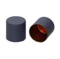 Navy Silicone 8 mm Metal Cord End Caps