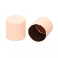 Pastel Pink Silicone 8 mm Metal Cord End Caps