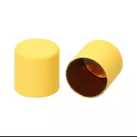 Yellow Silicone 8 mm Metal Cord End Caps