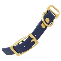 Navy Blue & Brass - 20 mm Biothane Adapter With Rivets