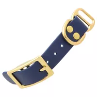 Navy Blue & Brass - 25 mm Biothane Adapter With Rivets