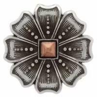Concho with Screw - Round Silver / Copper - 25 mm