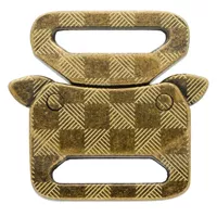25mm Antique Brass Safe Lock Buckle with checkered pattern